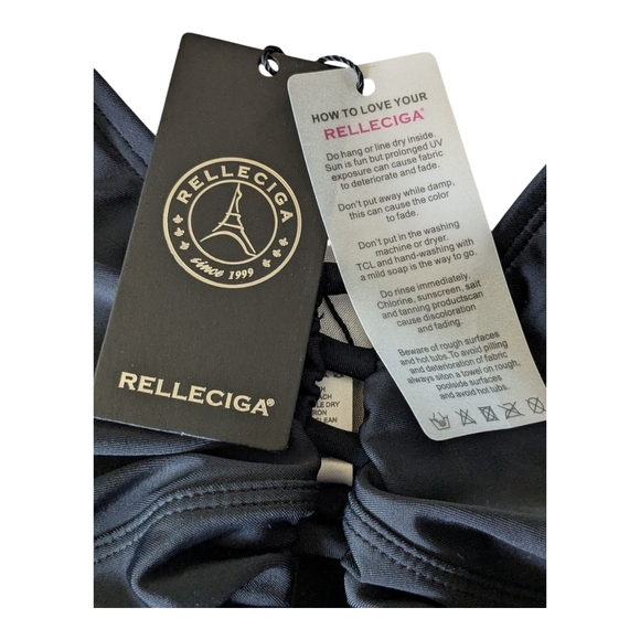 Relleciga Women's Tankini/Bikini Top, Black, Size S, New. - Picture 4 of 8